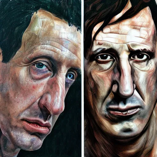 Image similar to high quality high detail painting by lucian freud, hd, trent reznor portrait