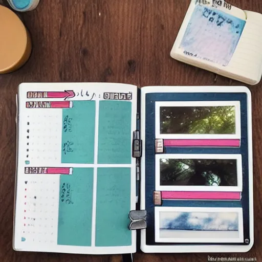 Image similar to polaroid photo of bullet journal