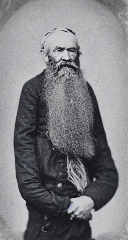 Image similar to a Diazotype photograph of a grizzled old sea captain