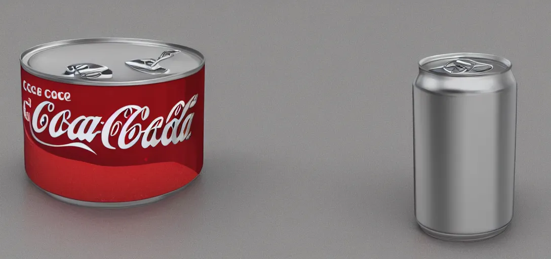 Image similar to 3 d render of a can of coke