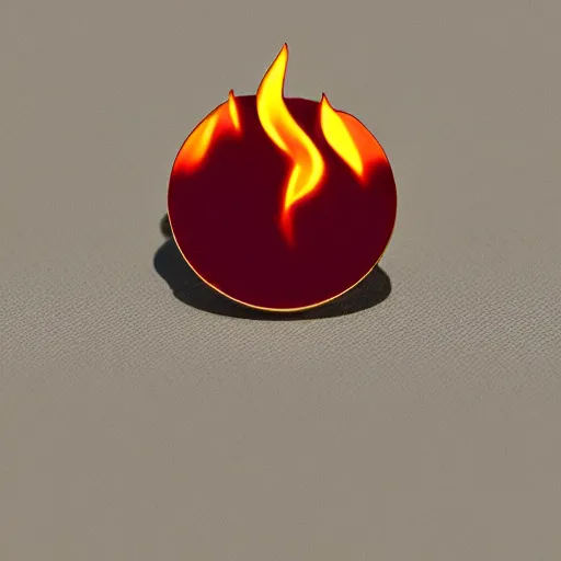 Image similar to a photo of a retro minimalistic plain fire flames enamel pin, studio lighting, behance