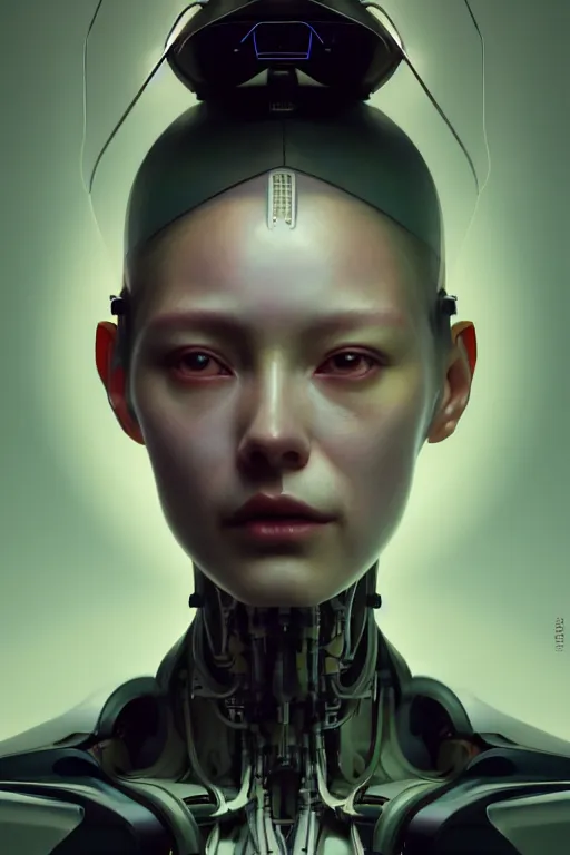 Image similar to an image of a beautiful young 28th century super cool post-human female, barely human and largely biomechanical machine, hyper-realistic cyberpunk style, Peter Mohrbacher Takayuki Takeya moody, face by Yanjun Cheng, Irakli Nadar, dramatic cinematic lighting rendered by octane, 8k, detailed, intricate, clean and textures, trending on artstation, deviantart google images, pinterest