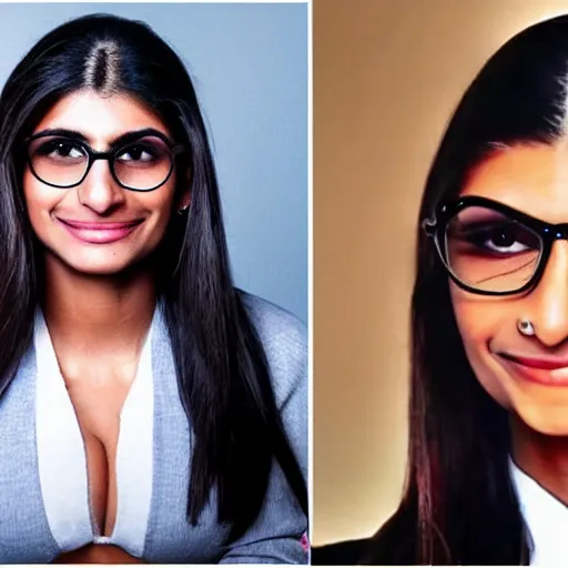 Image similar to mia khalifa with the face of vladimir putin