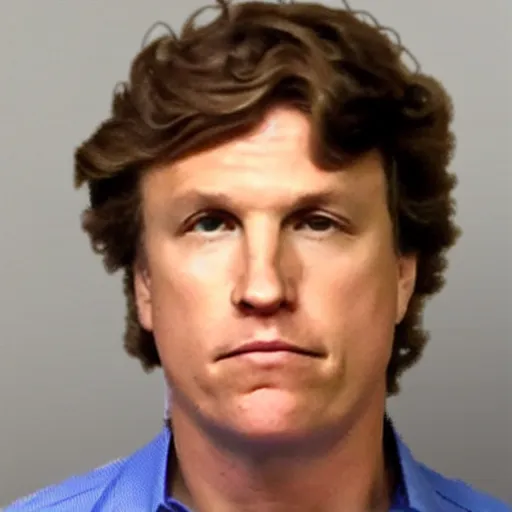 Prompt: tucker carlson mugshot