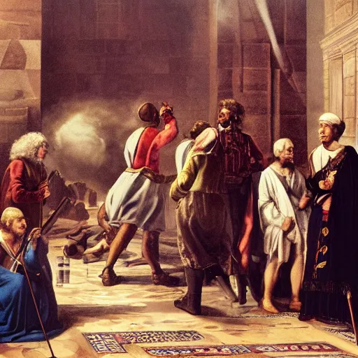 Prompt: columbus discovering the americans by rembrand