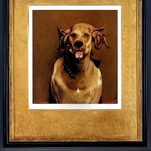 Image similar to portrait of a golden bone beast, by Norman Rockwell