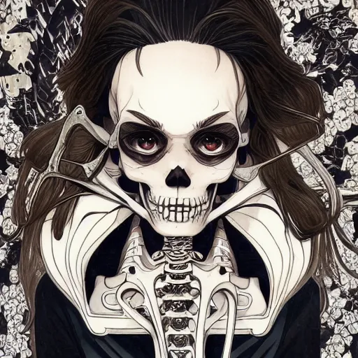 Image similar to anime manga skull portrait young woman angel disney skeleton, intricate, elegant, highly detailed, digital art, ffffound, art by JC Leyendecker and sachin teng