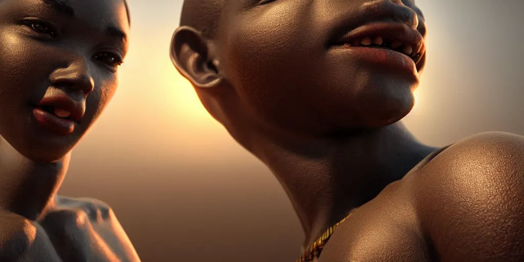 Image similar to : african god, immaculate scale, hyper-realistic, Unreal Engine, Octane Render, digital art, trending on Artstation, 8k, detailed, atmospheric, immaculate