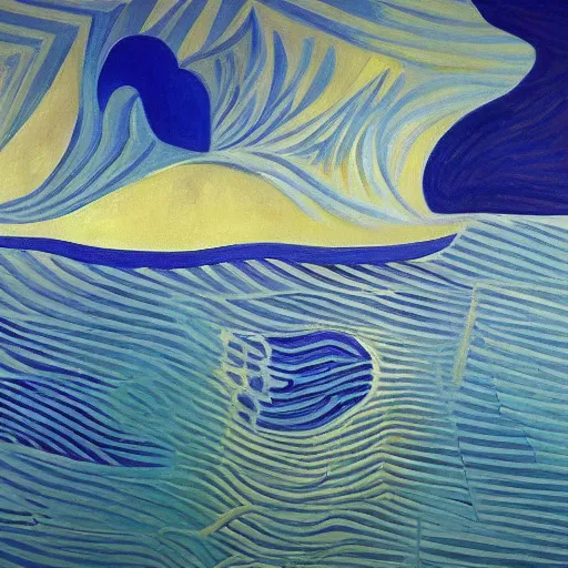 Prompt: intricate five star seascape by pablo picasso, oil on canvas, hdr, high detail, photo realistic, hyperrealism, matte finish, high contrast, 3 d depth, centered, masterpiece, vivid and vibrant colors, enhanced light effect, enhanced eye detail, artstationhd