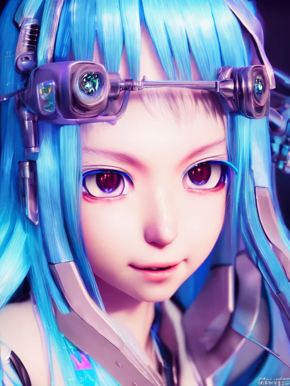 Image similar to portrait art of hatsune miku 8 k ultra realistic, lens flare, atmosphere, glow, detailed, intricate, full of colour, cinematic lighting, trending on artstation, 4 k, matte, hyperrealistic, focused, extreme details, unreal engine 5, cinematic, masterpiece