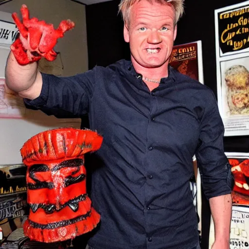 Prompt: Gordon Ramsey dressed as Freddy Krueger