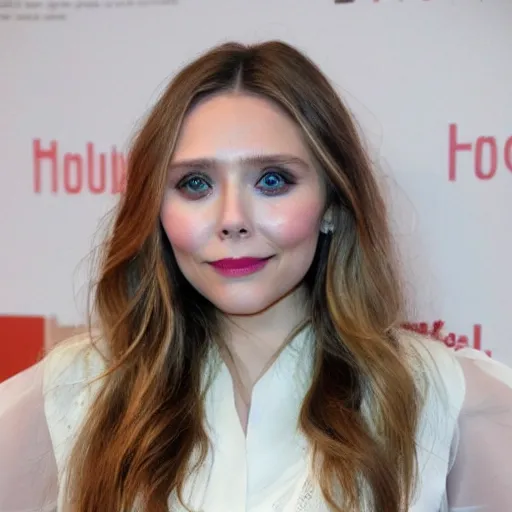 Image similar to elizabeth olsen as an angelic being, very elegant art style