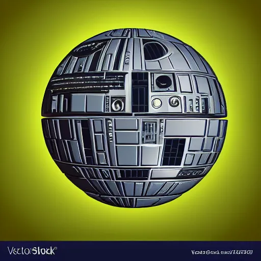 Prompt: vector image of the death star