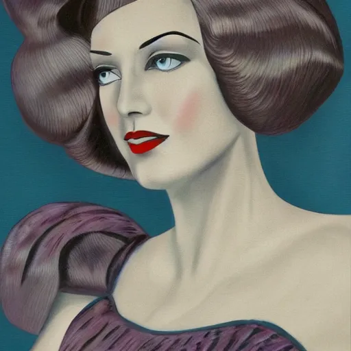 Image similar to art deco lady, detailed, photorealistic