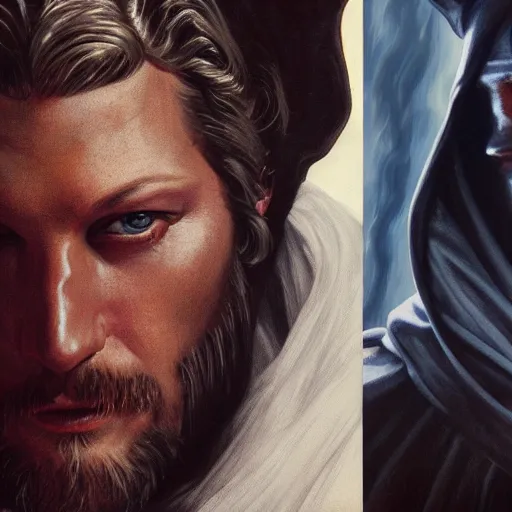 Image similar to Portrait of Travis Fimmel as a sith lord from star wars, full length shot, shining, 8k highly detailed, sharp focus, illustration, art by artgerm, mucha, bouguereau