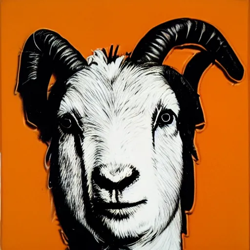 Prompt: andy warhol as a goat