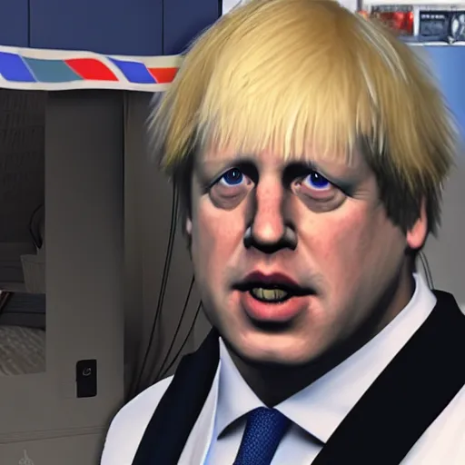 Prompt: Boris Johnson in playstation 2 gamet, lots of detail, ultra HD