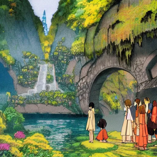 Image similar to rivendell by Studio Ghibli