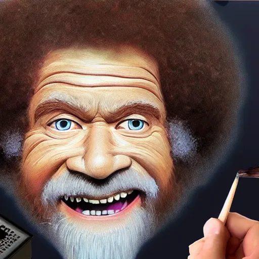 Prompt: bob ross painting hell very detailed 4 k detailed super realistic