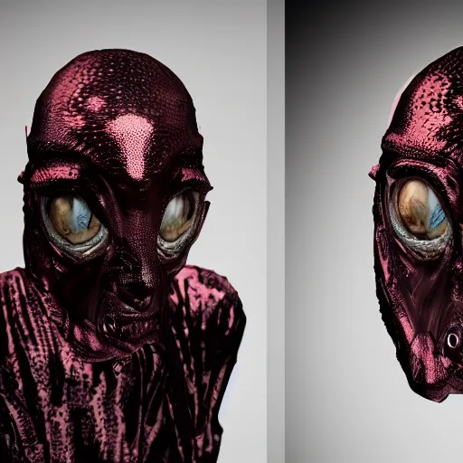 Image similar to shapeshifting space alien horror as a fashion model, 8 k fashion photography, soft lighting