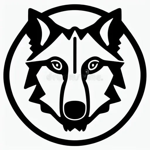 Prompt: neon wolf logo , minimalist , vector illustration