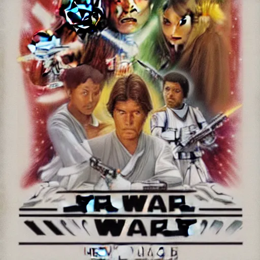 Prompt: Star Wars A New Hope Poster in the art style of Georgia O'keeffe, Flowers