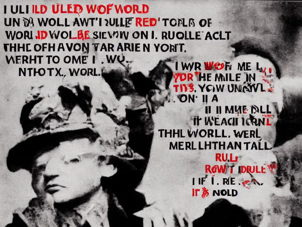Image similar to I used to rule the world. Photo generated for the following text from a lyrics.