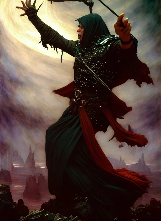 Image similar to wizard casting shocking grasp, full body, hyper realistic, extremely detailed, dnd character art portrait, dark fantasy art, intricate fantasy painting, dramatic lighting, vivid colors, deviantart, artstation, by edgar maxence and caravaggio and michael whelan and delacroix.