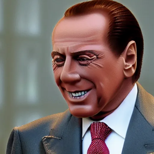 Prompt: silvio berlusconi made entirely of lego