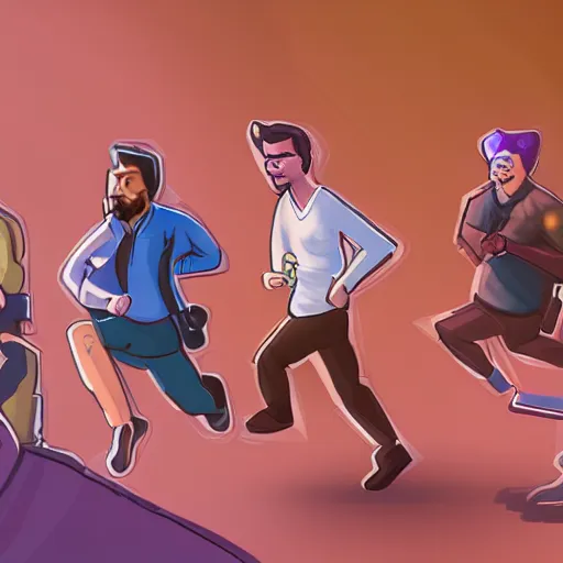 Image similar to a bunch of people running from cryptocurrency, photorealistic concept art, trending on dribbble, ultra detailed