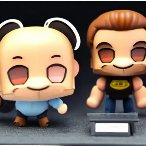 Prompt: arnold schwarzenegger lifting a sheep as nendoroid!, kodak film