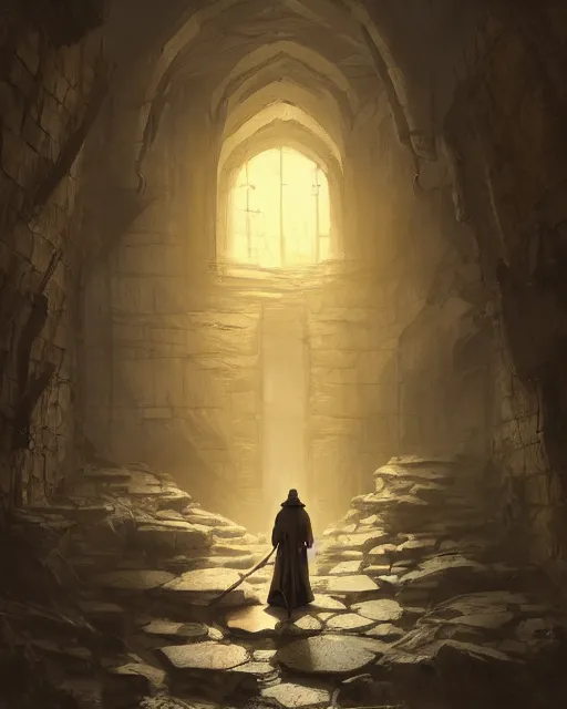 Image similar to a hooded adventurer standing in a dungeon. atmospheric lighting, 8 k. by makoto shinkai, stanley artgerm lau, wlop, rossdraws, james jean, andrei riabovitchev, marc simonetti, krenz cushart, sakimichan, d & d trending on artstation, digital art.