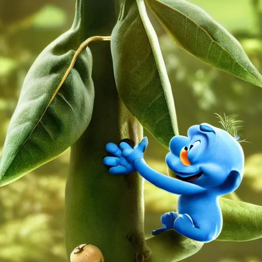 Image similar to papa papaya smurf