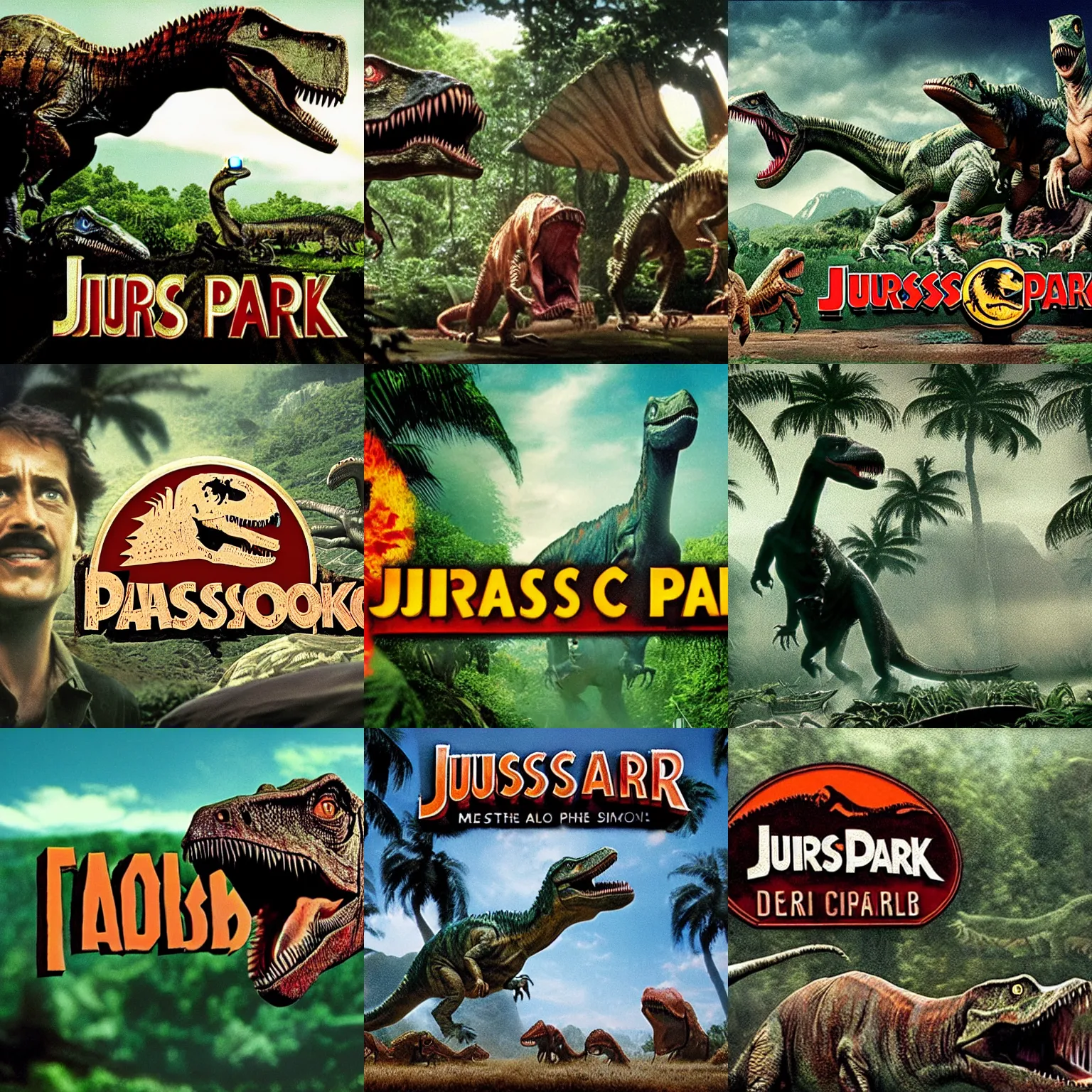 Prompt: jurassic park title sequence