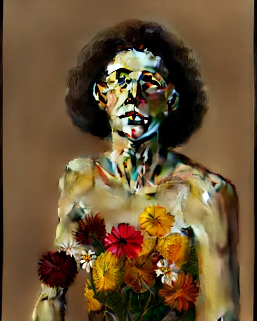 Image similar to portrait of a woman with flowers, clemente, francescomau wilson, filonov, beautiful face, octane rendering