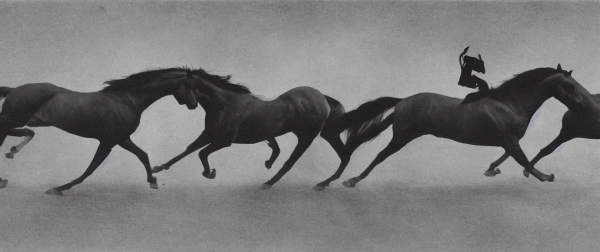 Prompt: horse running by muybridge