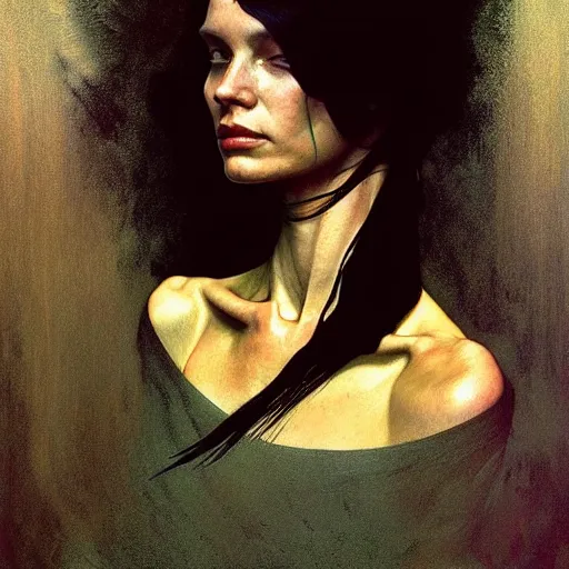 Image similar to symmetry!! portrait of a silhouette of a woman in the world of andrew wyeth, psychedelic, horror, fashion, dark!! intricate, elegant, highly detailed, digital painting, artstation, concept art, smooth, sharp focus, illustration, art by artgerm and greg rutkowski and alphonse mucha