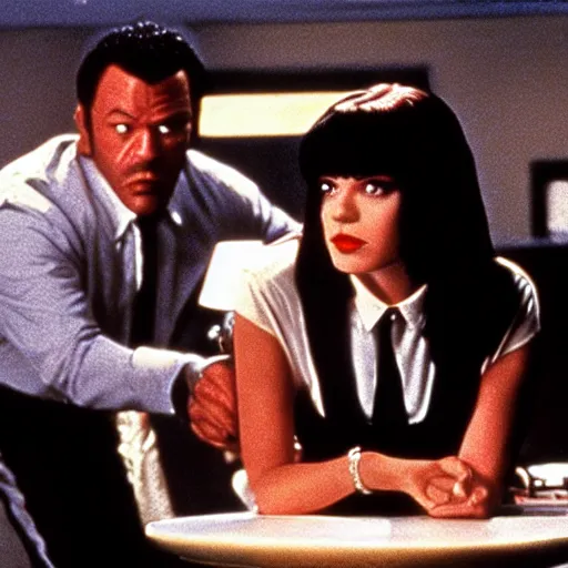 Image similar to a film still from pulp fiction