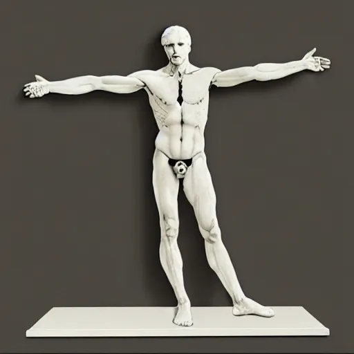 Image similar to Vitruvian Man as a marble sculpture