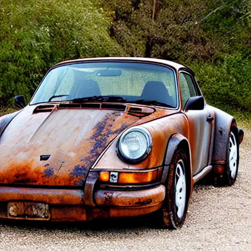 Image similar to rusty, scrap, salvage, junk 9 1 1 porsche