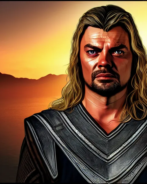 Prompt: eomer from Lord of the rings in GTA V, Cover art by Stephen Bliss, boxart, loading screen, 8K resolution