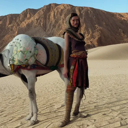 Image similar to a majestic nomad girl