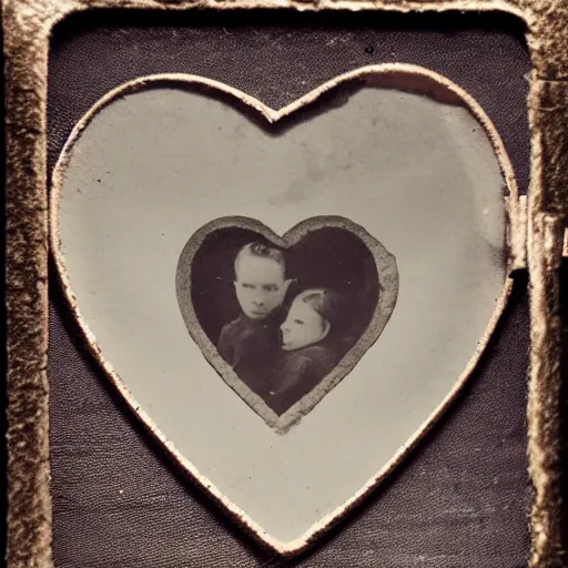 Image similar to tintype photo of a heart