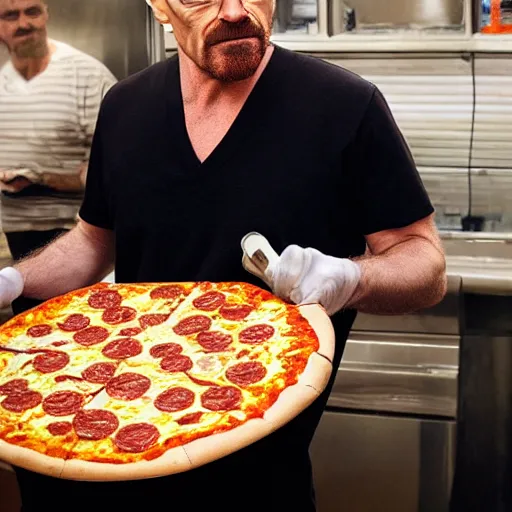 Prompt: Walter white as pizza