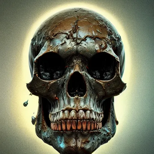 Image similar to portrait_of_a_melting_skull._intricate_abstract._intricate_artwork._by_Tooth_Wu_wlop_beeple_dan_mumford._octane_render_trending_on_artstat