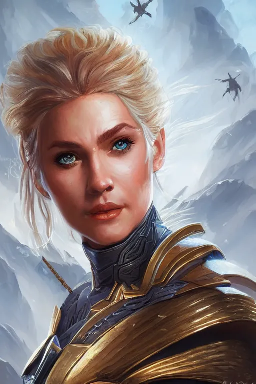 Image similar to amazon valkyrie athena, d & d, fantasy, portrait, highly detailed, headshot, digital painting, trending on artstation, concept art, sharp focus, illustration, art by artgerm and greg rutkowski and magali villeneuve