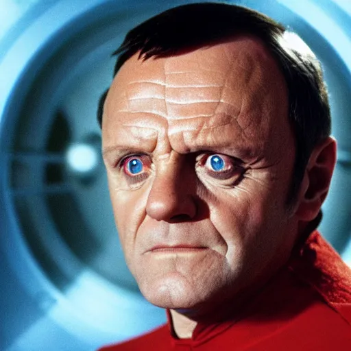 Prompt: anthony hopkins as the captain of starship enterprise