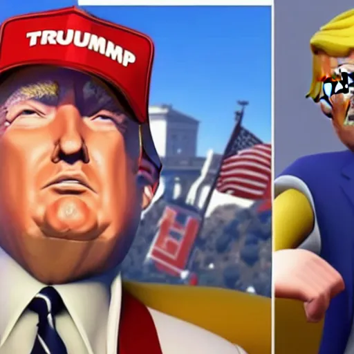 Image similar to donald trump in fortnite