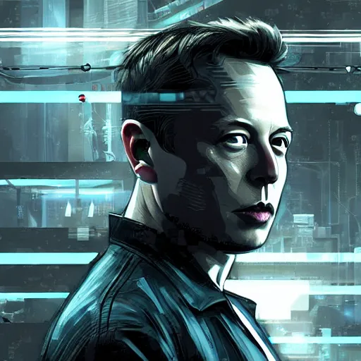 Prompt: elon musk in cyberpunk style digital art very detailed 4 k detailed super realistic