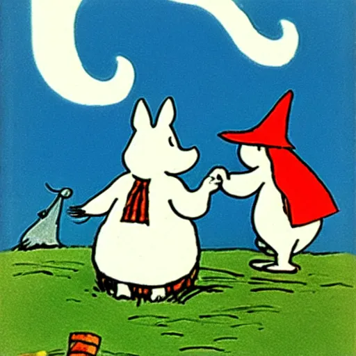Image similar to moomins, by tove jansson